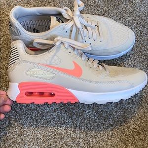 Tan and coral Nike Air Max. Women’s size 7